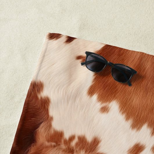 Brown Cream Southwest Cowhide Christmas Strandlaken (In situ)