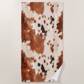 Brown Cream Southwest Cowhide Christmas Strandlaken (Voorkant)