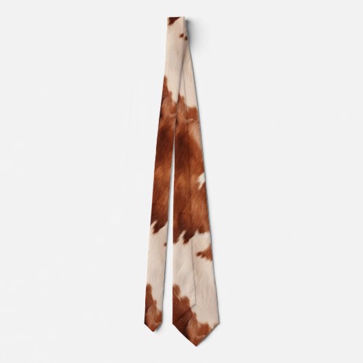 Brown Cream Southwest Cowhide Christmas Stropdas (Achterkant)