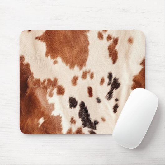 Brown Cream Southwest Cowhide  Muismat (Met muis)