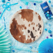 Brown Cream Southwest Cowhide  Papieren Bordje (Feest)