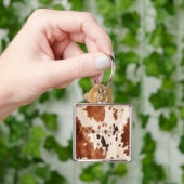 Brown Cream Southwest Cowhide  Sleutelhanger (Hand)