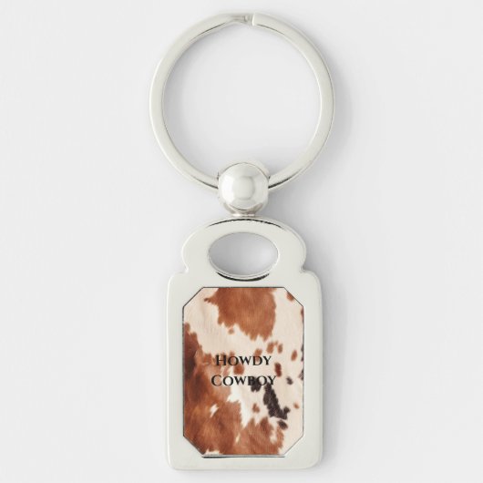 Brown Cream Southwest Cowhide  Sleutelhanger (Voorkant)