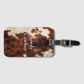 Brown Cream Southwest Koeienhuid Bagagelabel (Voorkant (horizontaal))