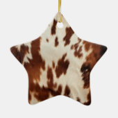Brown Cream Southwest Koeienhuid Keramisch Ornament (Achterkant)