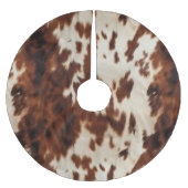 Brown Cream Southwest Koeienhuid Kerstboom Rok (Voorkant)