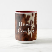 Brown Cream Southwest Koeienhuid Mok (Midden)
