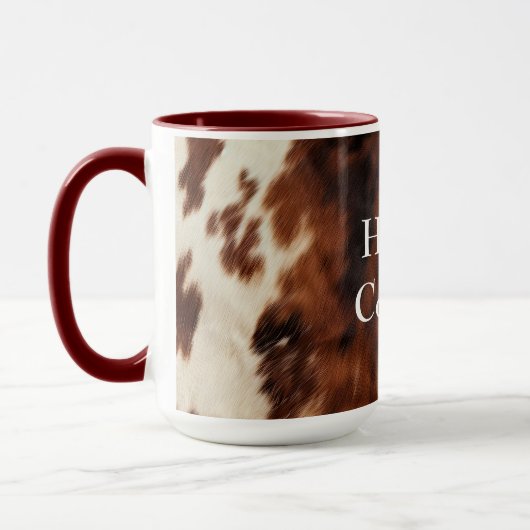 Brown Cream Southwest Koeienhuid Mok (Links)