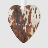 Brown Cream Southwest Koeienhuid Ornament (voorkant)