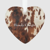 Brown Cream Southwest Koeienhuid Ornament (voorkant)