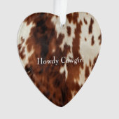 Brown Cream Southwest Koeienhuid Ornament (voorkant)