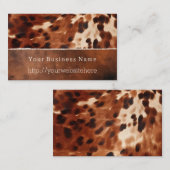 Brown Cream Southwest Koeienhuid Visitekaartje (Voorkant / Achterkant)