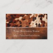 Brown Cream Southwest Koeienhuid Visitekaartje (Voorkant)