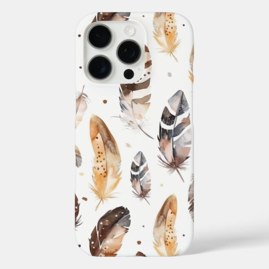 Brown Cream Tribal Native Feathers Case-Mate iPhone Case (Achterkant)