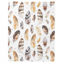 Brown Cream Tribal Native Feathers