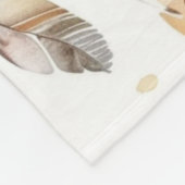 Brown Cream Tribal Native Feathers Fleece Deken (Hoek)