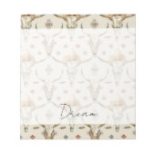 Brown Cream Tribal Native Feathers Skulls Notitieblok (Voorkant)