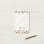 Brown Cream Tribal Native Feathers Skulls Post-it® Notes (Op bureau)