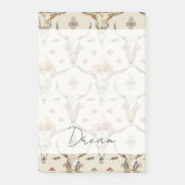 Brown Cream Tribal Native Feathers Skulls Post-it® Notes (Voorkant)