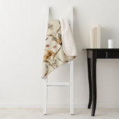 Brown Cream Tribal Native Feathers Skulls Sherpa Deken (In situ)