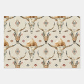 Brown Cream Tribal Native Feathers Verjaardag Inpakpapier Vel (Voorkant 3)