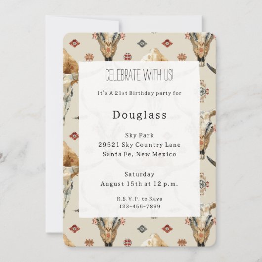 Brown Cream Tribal Native Feathers Verjaardag Kaart (Voorkant)