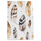 Brown Cream Tribal Native Feathers Verjaardag Medium Cadeauzakje (Voorkant)