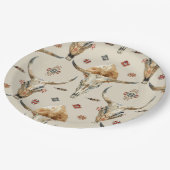 Brown Cream Tribal Native Feathers Verjaardag Papieren Bordje (Gekanteld)