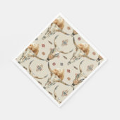 Brown Cream Tribal Native Feathers Verjaardag Servet (Hoek)