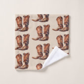 Brown Cream Western Cowboy Bad Handdoek (Wasdoekje)