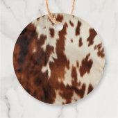 Brown Cream Western Koeienhuid Christmas Bedankjes Labels (Achterkant)