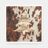 Brown Cream Western Koeienhuid Christmas Servet (Voorkant)