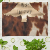 Brown Cream Western Koeienhuid Christmas Theedoek (Gevouwen)