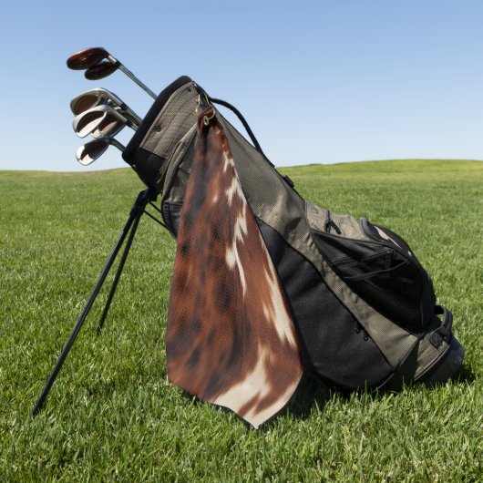 Brown Cream Western Koeienhuid Golfhanddoek (Groen)