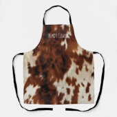 Brown Cream Western Koeienhuid Schort (Voorkant)