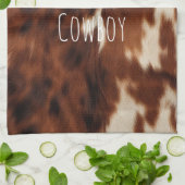 Brown Cream Western Koeienhuid Theedoek (Gevouwen)