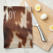 Brown Cream Western Koeienhuid Theedoek (Quarter Fold)