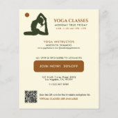 Brown Cream Yoga Cursussen Instructeur Aangepaste  Flyer (Achterkant)