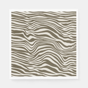 Brown Cream Zebra Print Servet