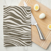 Brown Cream Zebra Print Theedoek (Quarter Fold)
