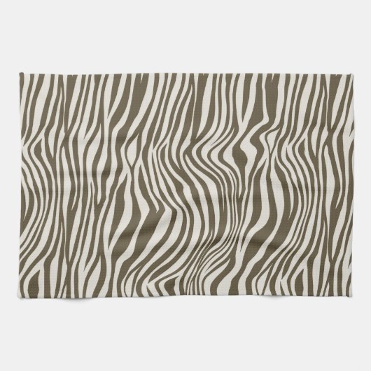 Brown Cream Zebra Print Theedoek (Horizontaal)