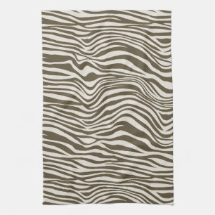 Brown Cream Zebra Print Theedoek