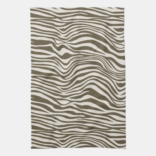 Brown Cream Zebra Print Theedoek (Verticaal)