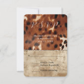 Brown Cream Zuidwest Koeienhuid Bruiloft RSVP (Voorkant)