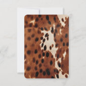 Brown Cream Zuidwest Koeienhuid Bruiloft RSVP (Achterkant)