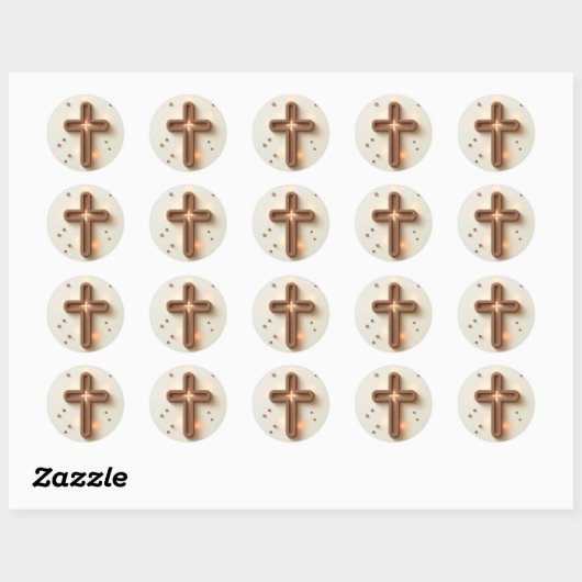 Brown Cristian Cross Ronde Sticker (Vel)