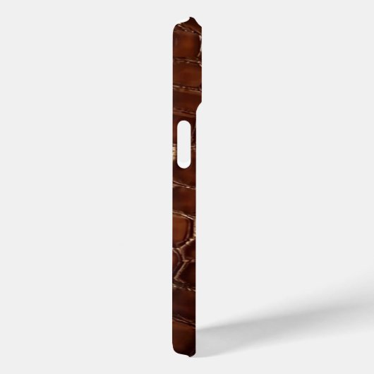 Brown Crocodile Leather Monogram Case-Mate iPhone Case (Achterkant / Rechts)
