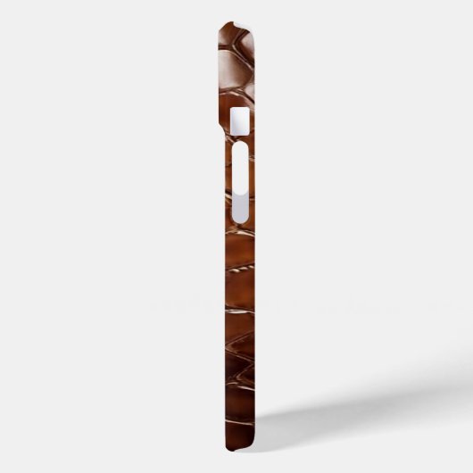 Brown Crocodile Leather Monogram Case-Mate iPhone Case (Achterkant / Links)