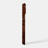 Brown Crocodile Leather Monogram iPhone 15 Case (Rechterkant)