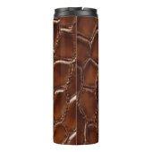 Brown Crocodile Leather Monogram Travel Mug Thermosbeker (Achterkant)